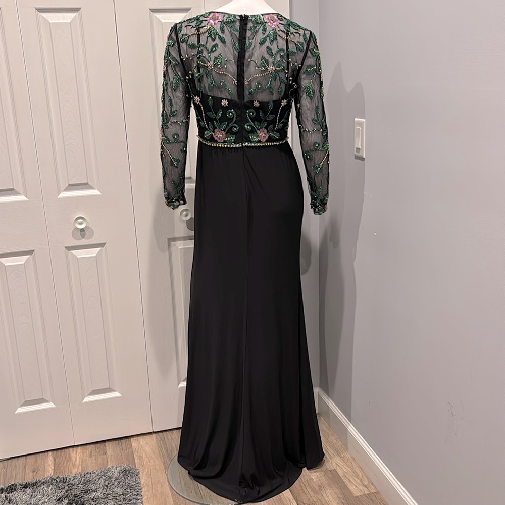 NWOT Mac Duggal beaded illusion high neck trumpet gown - Picture 15 of 16